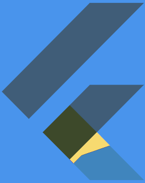 Output of blending a flutter logo with html renderer